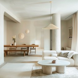 Aplique ELENA.Yeso de color beige. LED 12W 3000k. Ø 50cm|Sulion