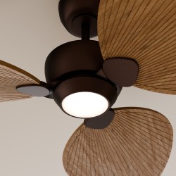 Ventilador de techo ALMA S 3 palas luz marrón y madera media Sulion