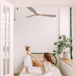 Ventilador de techo exterior NATI L blanco y madera - Sulion