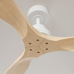 Ventilador de techo exterior NATI L blanco y madera - Sulion