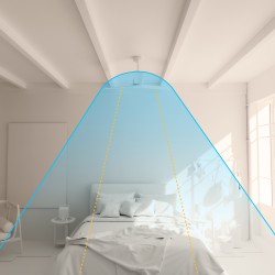 Ventilador de techo exterior NATI L níquel y madera oscura - Sulion