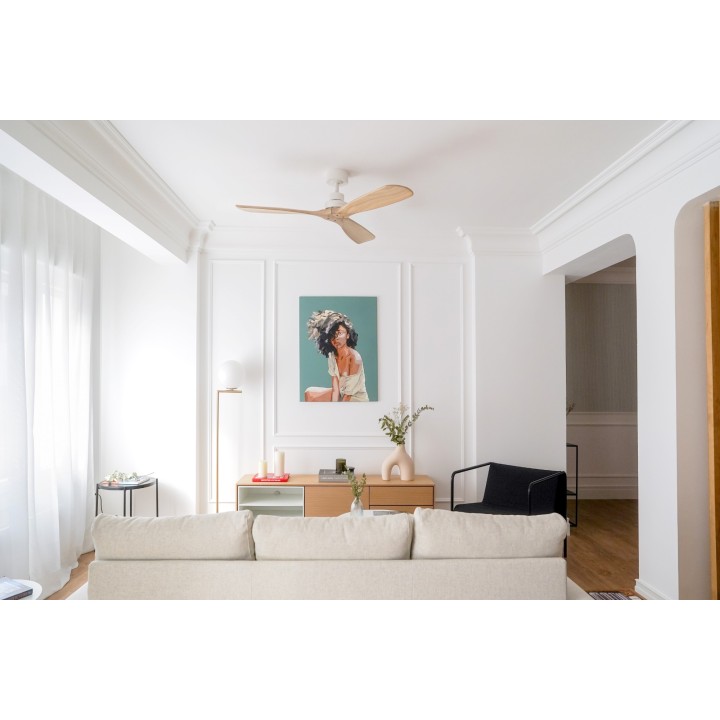 Ventilador de techo exterior NATI M blanco y madera - Sulion