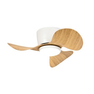 Ventilador de techo con luz MONTY blanco y madera - Sulion