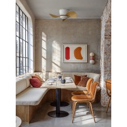 Ventilador de techo con luz MONTY blanco y madera - Sulion