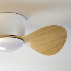 Ventilador de techo con luz MONTY blanco y madera - Sulion