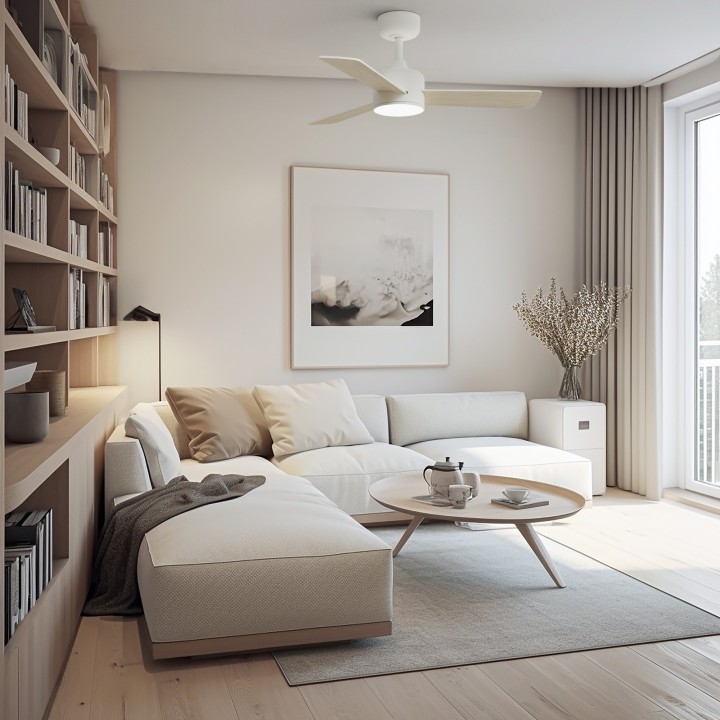 Ventilador de techo BALOO EVO S blanco y palas reversibles - Sulion