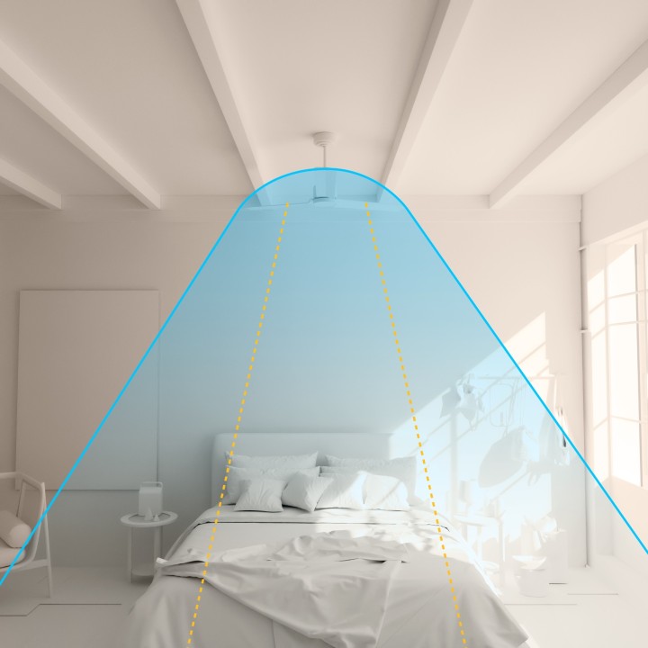 Ventilador de techo DIEHL M blanco y palas madera clara con luz Sulion