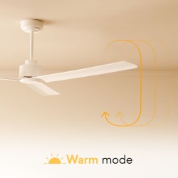 Ventilador de techo DIEHL M blanco y palas madera clara con luz Sulion