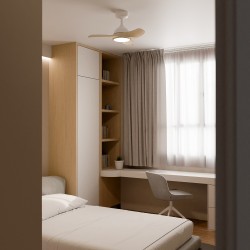 Ventilador de techo DIEHL S blanco y palas madera clara con luz Sulion