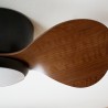 Ventilador de techo con luz MONTY negro y palas madera oscura - Sulion