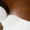 Ventilador de techo con luz MONTY negro y palas madera oscura - Sulion