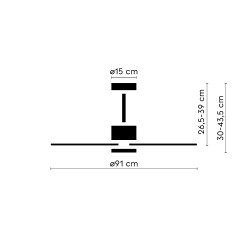 Ventilador de techo CARLA S blanco y palas de madera, con luz Sulion