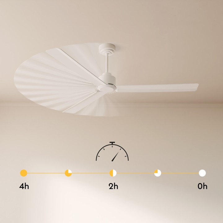 Ventilador de techo CARLA S blanco y palas de madera, con luz Sulion