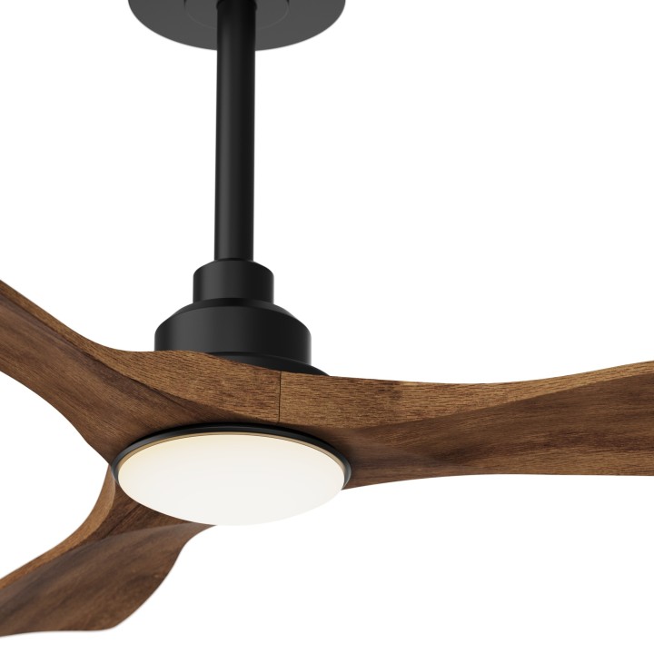 Ventilador de techo CARLA S negro y palas madera oscura con luz Sulion