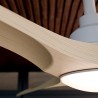 Ventilador de techo CARLA L blanco y palas de madera, con luz Sulion