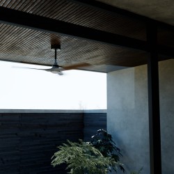 Ventilador de techo CARLA L negro y palas madera oscura con luz Sulion