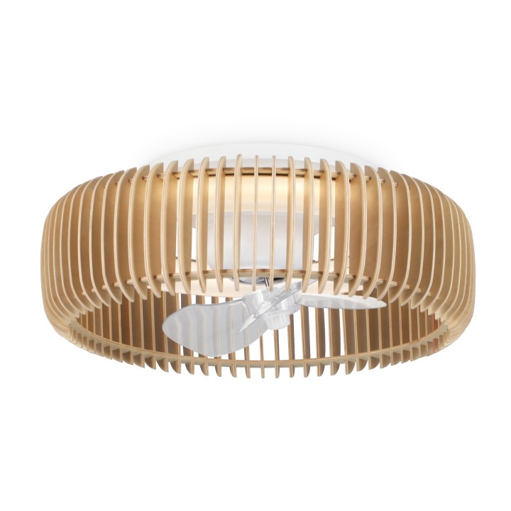 Ventilador de techo de madera DAYA con luz - Sulion