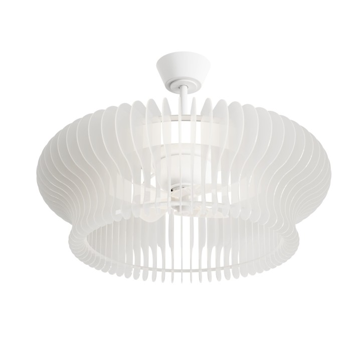 Ventilador DAYA STYLE blanco con doble motor rotativo y luz – Sulion