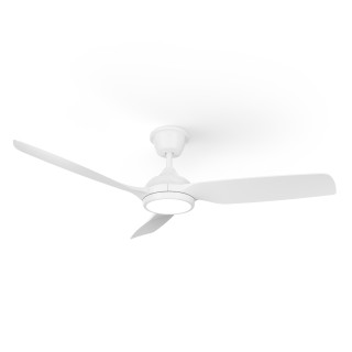 Ventilador DANA blanco de techo exterior con luz IP66 – Sulion