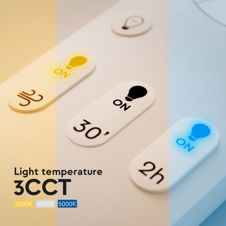 Ventilador DANA blanco con luz y palas de madera IP66 – Sulion