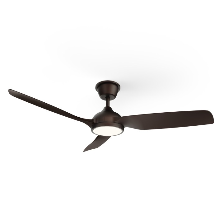 Ventilador DANA marrón óxido exterior con luz IP66 – Sulion