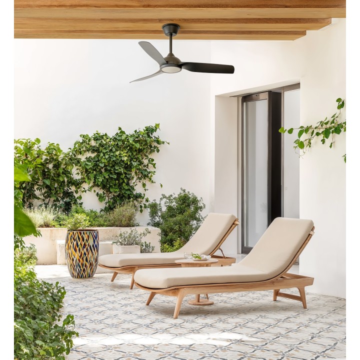 Ventilador DANA negro exterior con luz IP66 – Sulion