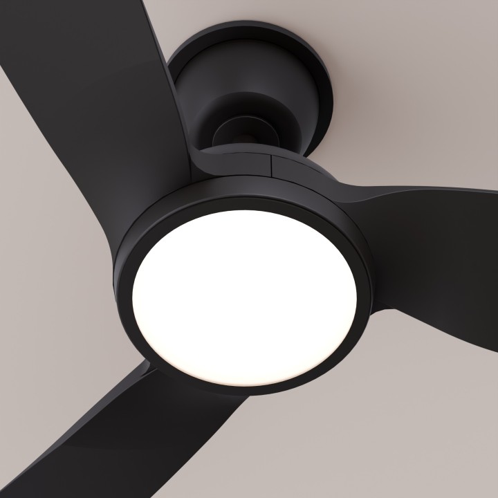 Ventilador DANA negro exterior con luz IP66 – Sulion