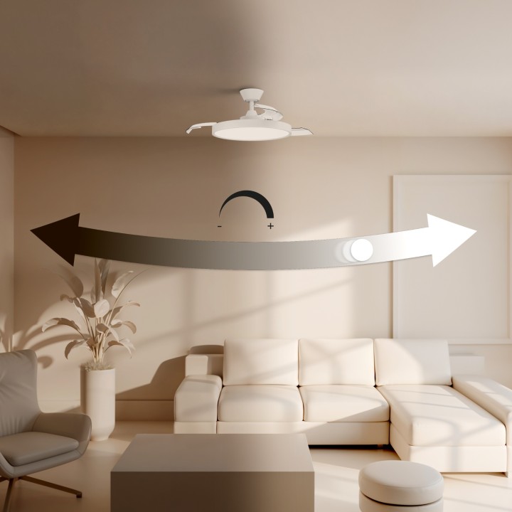 Ventilador EMMA S de techo con luz y pantalla decorativa – Sulion
