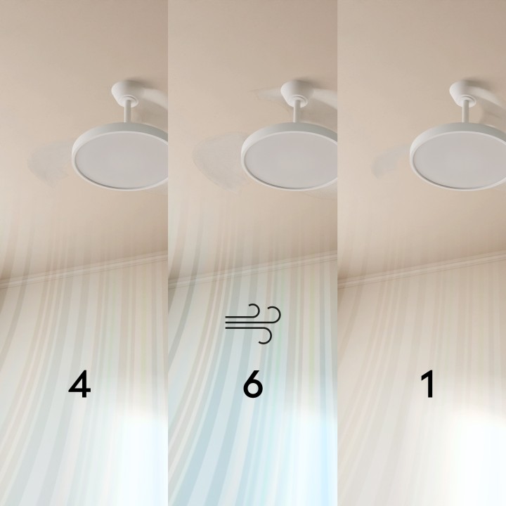 Ventilador EMMA S de techo con luz y pantalla decorativa – Sulion