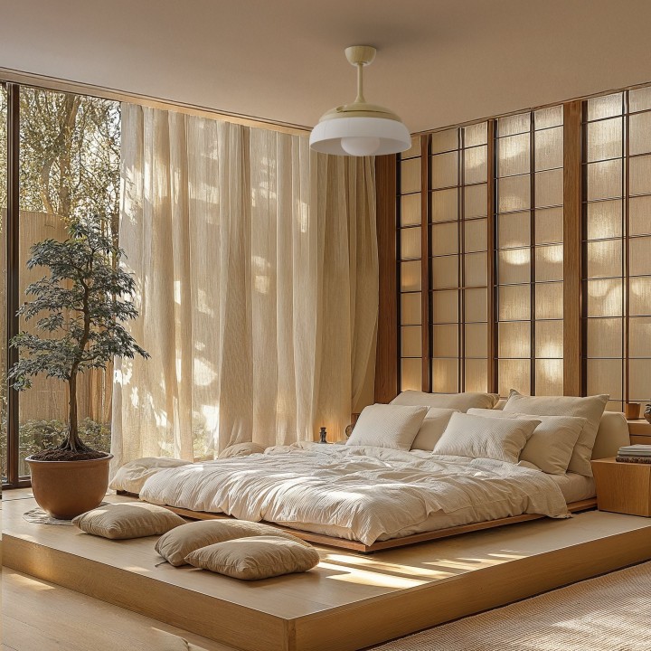 Ventilador EMMA S de techo con luz y pantalla decorativa – Sulion