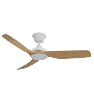 Ventilador DANA blanco con palas de madera sin luz IP66 – Sulion