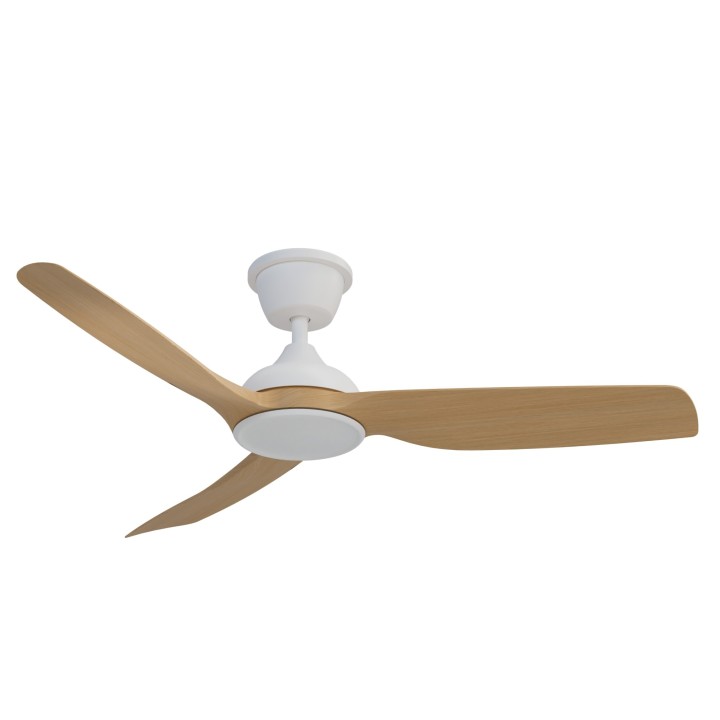 Ventilador DANA blanco con palas de madera sin luz IP66 – Sulion