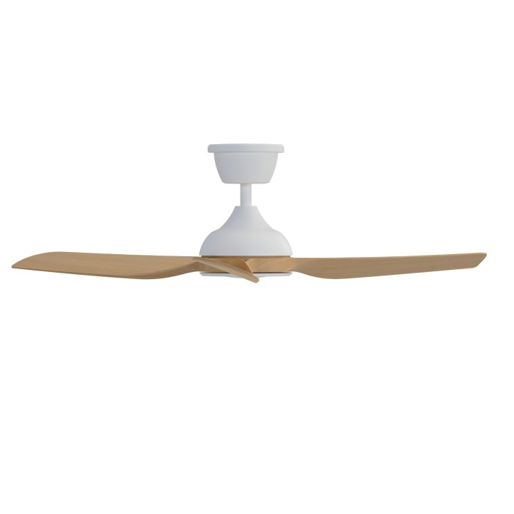 Ventilador DANA blanco con palas de madera sin luz IP66 – Sulion