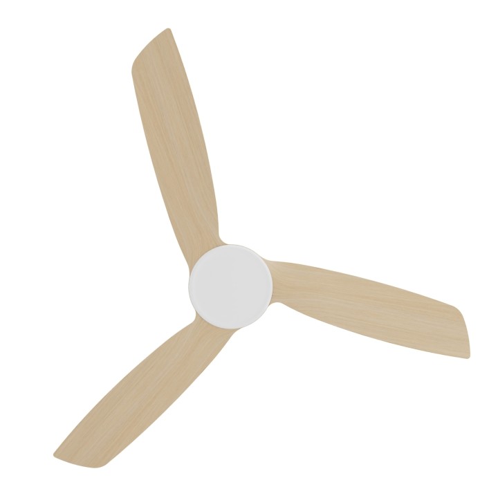 Ventilador DANA blanco con palas de madera sin luz IP66 – Sulion