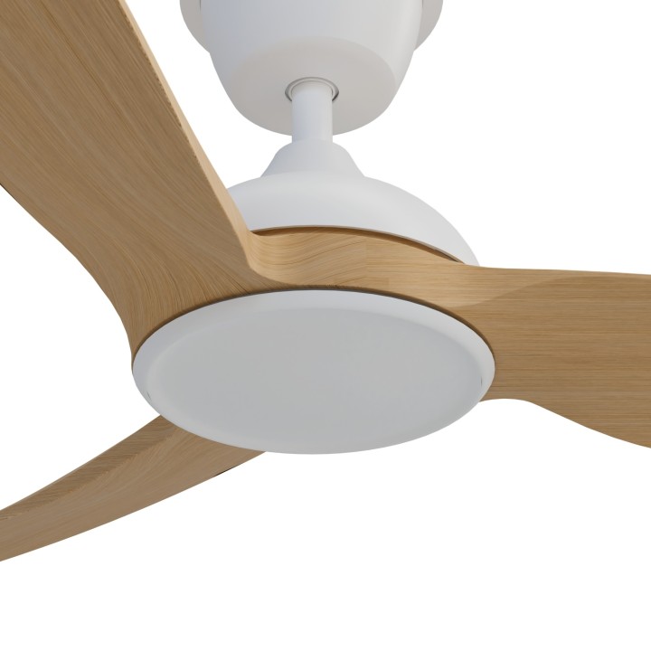 Ventilador DANA blanco con palas de madera sin luz IP66 – Sulion