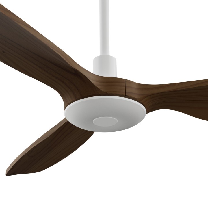 Ventilador BALCONY NEO M blanco palas madera oscura con luz – Sulion