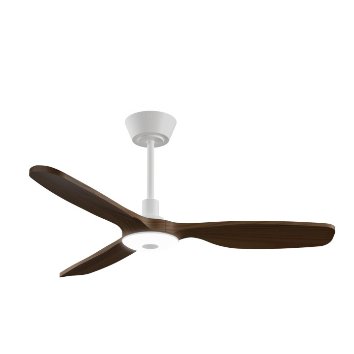 Ventilador BALCONY NEO M blanco palas madera oscura con luz – Sulion