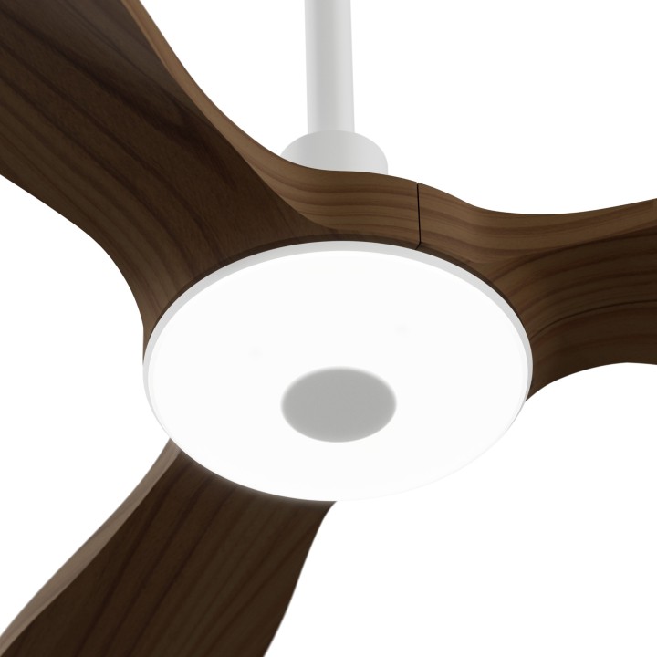 Ventilador BALCONY NEO M blanco palas madera oscura con luz – Sulion