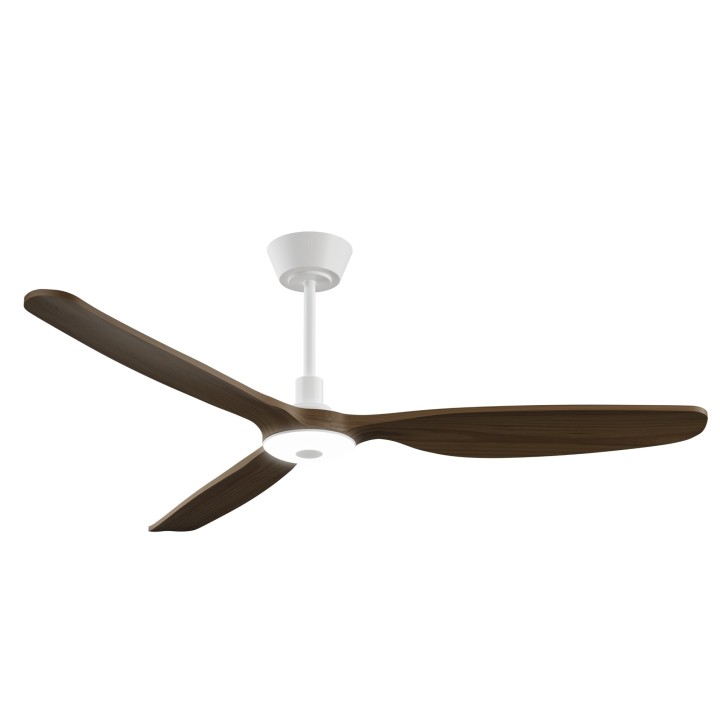 Ventilador BALCONY NEO L blanco palas madera oscura con luz – Sulion