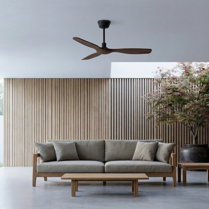 Ventilador BALCONY NEO M negro palas madera oscura sin luz – Sulion