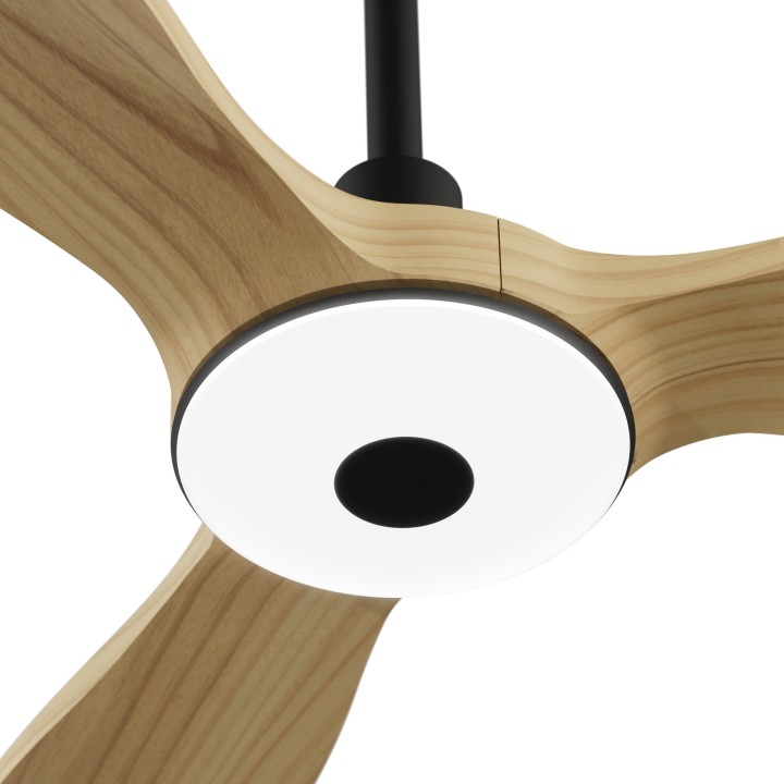 Ventilador BALCONY NEO M negro palas madera clara con luz – Sulion