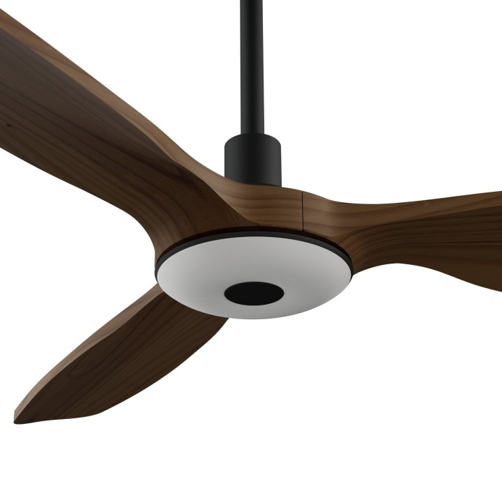 Ventilador BALCONY NEO M negro palas madera oscura con luz – Sulion