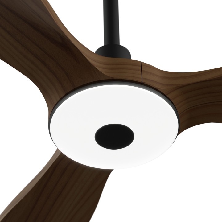 Ventilador BALCONY NEO M negro palas madera oscura con luz – Sulion