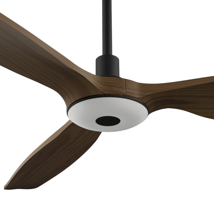 Ventilador BALCONY NEO L negro palas madera oscura con luz – Sulion