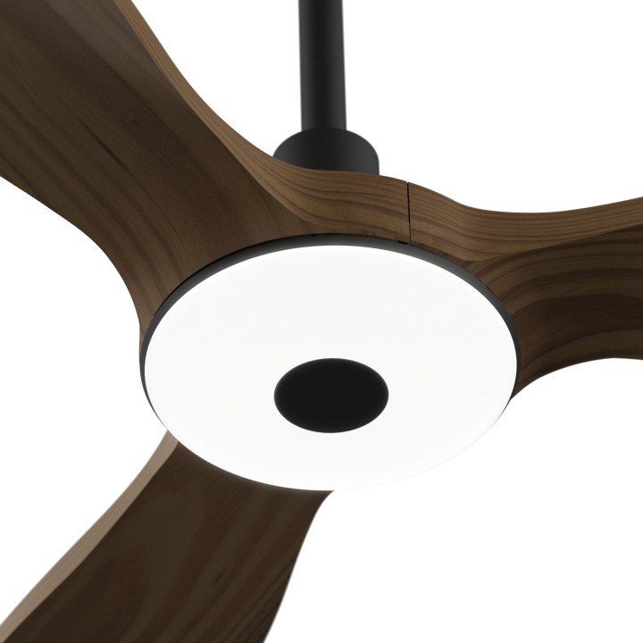 Ventilador BALCONY NEO L negro palas madera oscura con luz – Sulion