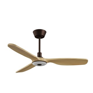 Ventilador BALCONY NEO M marrón óxido palas madera con luz Sulion