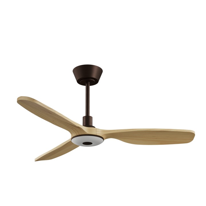 Ventilador BALCONY NEO M marrón óxido palas madera con luz Sulion