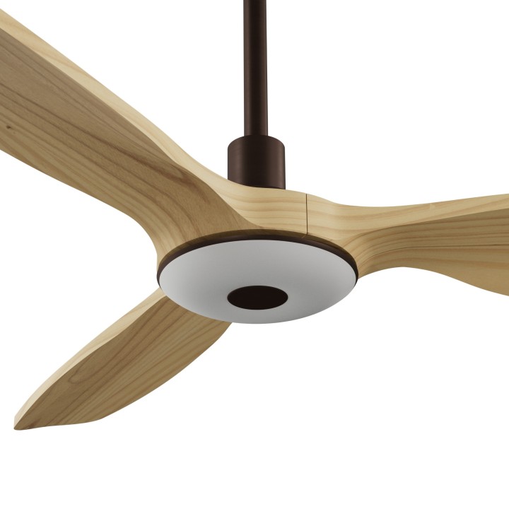 Ventilador BALCONY NEO M marrón óxido palas madera con luz Sulion