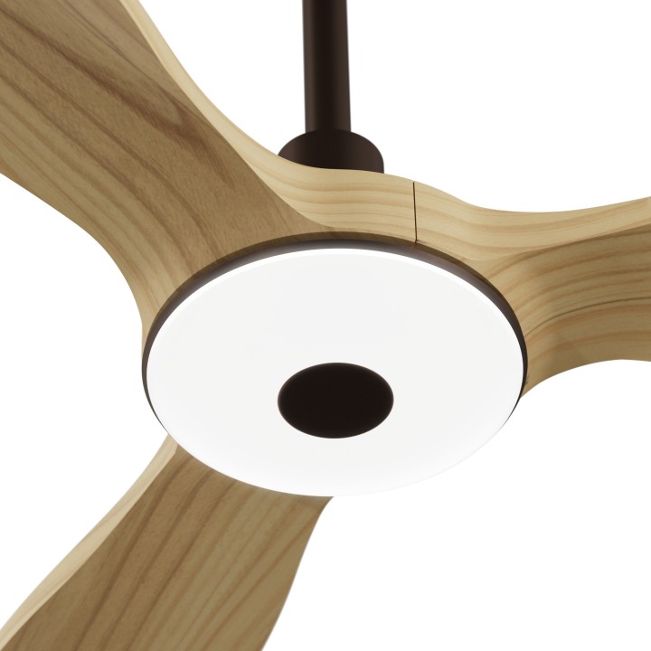 Ventilador BALCONY NEO M marrón óxido palas madera con luz Sulion