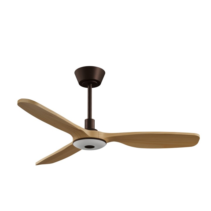 Ventilador BALCONY NEO M marrón óxido palas madera con luz Sulion